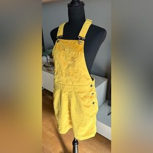 Yellow Adidas Corduroy Overall Dress